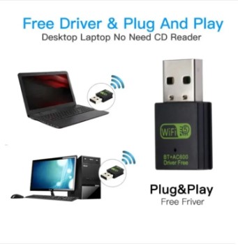 [GC]USB WiFi Bluetooth Adapter, 600Mbps Dual Band 2.4/5Ghz Wireless Network External Receiver, Mini WiFi Dongle for PC/Laptop/Desktop