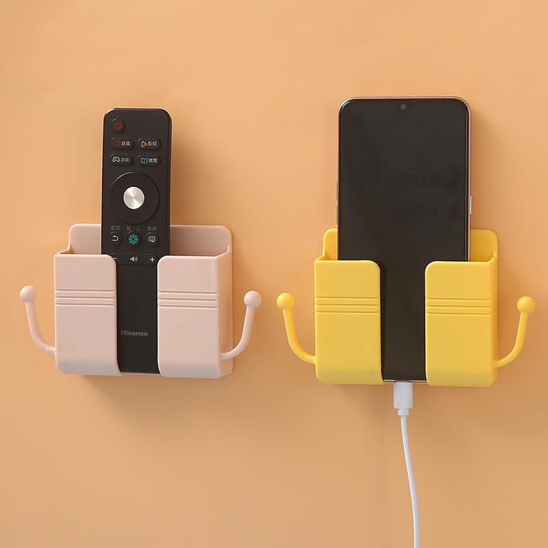 Mobile Phone Charging Hanging Holder Multifunction Wall Mounted Plug Bracket Remote Control Mounted Storage Box